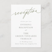 シンプルセージ緑と白の書モダン道 エンクロージャーカード (正面)