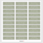 シンプルセージ緑と白の書モダン道 シール (シート)