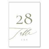 シンプルセージ緑と白の書モダン道 テーブルナンバー (正面)