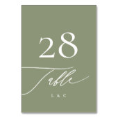 シンプルセージ緑と白の書モダン道 テーブルナンバー (裏面)