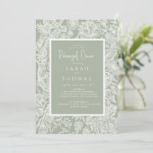 シンプルセージ緑のラインアートワイルドフラワー 招待状 (スタンド正面)