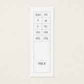 シンプルセージ緑の米国服サイズチャート価格ラベル (裏面)