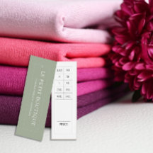 シンプルセージ緑の米国服サイズチャート価格ラベル