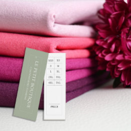 シンプルセージ緑の米国服サイズチャート価格ラベル