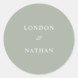 シンプルセージ緑の緑 ラウンドシール