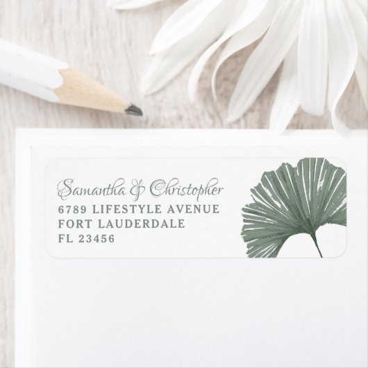 シンプルセージ緑イチョウ結婚コの葉 ラベル (インサイチュ)