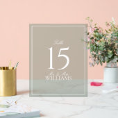 シンプルセージ緑エレガントなウェディングテーブル番号 アクリルサイン (ウェディング)