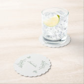 シンプルセージ緑結婚植物薬 ペーパーコースター (インサイチュ)