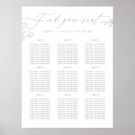 シンプルセージ緑結婚緑色表 ポスター