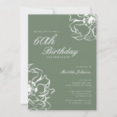 シンプルセージ60th誕生日パーティー 招待状 (正面)