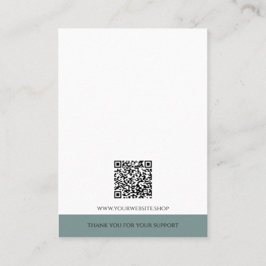 シンプルセージ |ロゴジュエリーディスプレイカード コーリングカード (裏面)