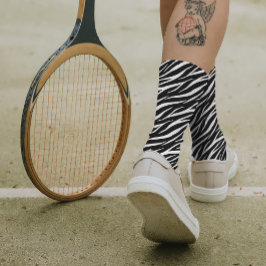 シンプルゼブラプリント白黒可愛いパタモダンーン ソックス