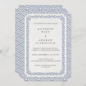 シンプルソフトエレガント薄紫+ホワイトビーチ結婚式 招待状 (正面/裏面)