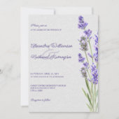 シンプルソフトグレーのラベンダースプリ結婚グズ 招待状 (正面)