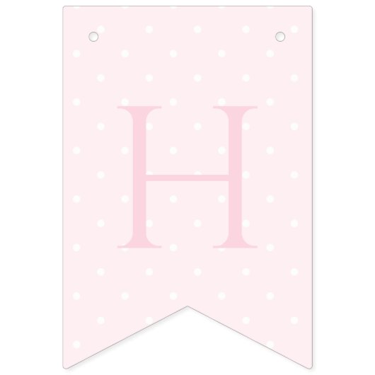 シンプルソフトパエレガントステルピンクボウハッピーバースデー バンティングフラッグ (第2の旗)