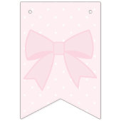 シンプルソフトパエレガントステルピンクボウハッピーバースデー バンティングフラッグ (第1の旗)