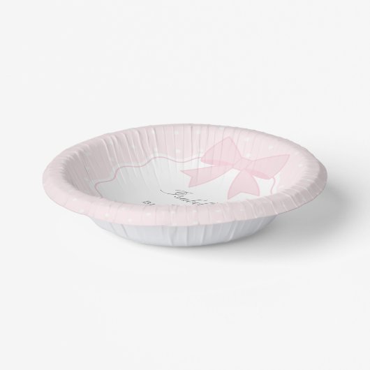 シンプルソフトパエレガントステルピンクボーガール誕生日 ペーパーボウル (傾斜あり)