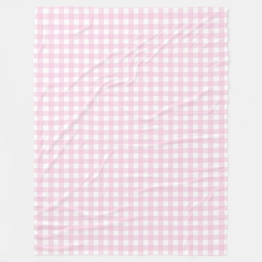 シンプルソフトピンク市松模様にクソフベッド フリースブランケット (正面)