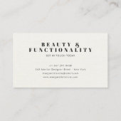 シンプルソフトモダンベージュのリネンエレガントブランチロゴ 名刺 (裏面)