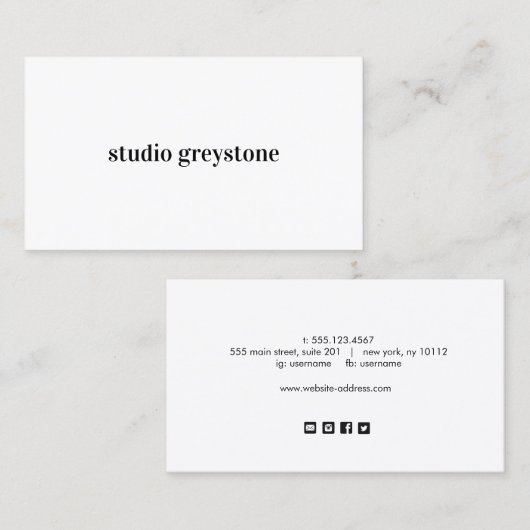 シンプルソーシャルメディモダンアアイコンの名前 名刺 (正面/裏面)