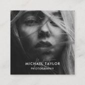 シンプルソーシャルメディモダンアQRコードフォトコネクト スクエア名刺 (裏面)