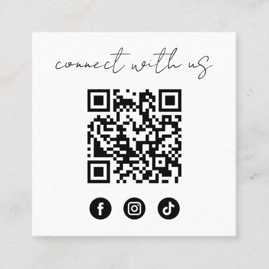 シンプルソーシャルメディモダンアQRコードフォトコネクト スクエア名刺 (正面)