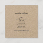 シンプルソーシャルメディ素朴アありがとうクラフト スクエア名刺 (裏面)