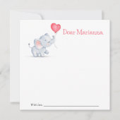 シンプルゾウ&ハートバルーンタイムカプセル ノートカード (正面)