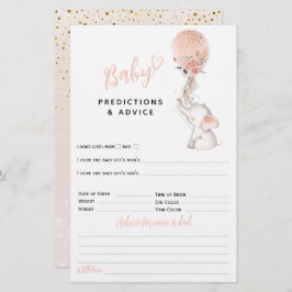 シンプルゾウ&バルーンガール赤ちゃんシャワーゲーム