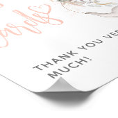 シンプルゾウ&バルーンベビーシャワーカードギフト ポスター (角)