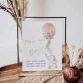 シンプルゾウ&バルーンベビーシャワーモモモモザバー ポスター