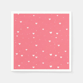 シンプルゾウ&赤いハートバルーンベビーシャワー スタンダードカクテルナプキン