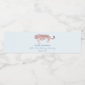 シンプルタイガー誕生日ボーイライトブルー ペットボトルラベル (シングルラベル)