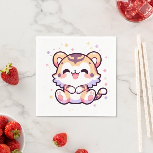 シンプルタイガー赤ちゃんシャワー スタンダードカクテルナプキン (インサイチュ)