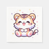 シンプルタイガー赤ちゃんシャワー スタンダードカクテルナプキン (正面)