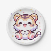 シンプルタイガー赤ちゃんシャワー ペーパープレート (正面)