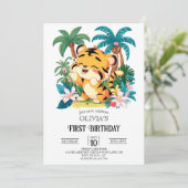 シンプルタイガー1st誕生日デジタル 招待状 (スタンド正面)