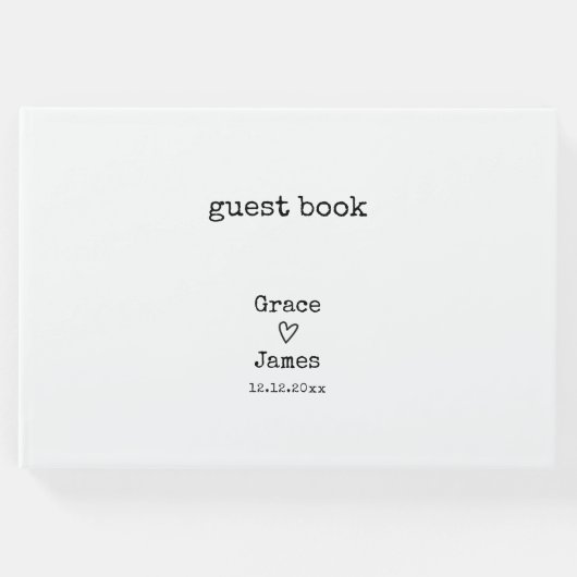 シンプルタイパパーソナライズされたー結婚タ ゲストブック (正面)