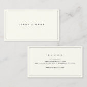 シンプルタイプライタークリーンミニマリスモダント黒 名刺 (正面/裏面)