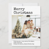 シンプルタイプライター文字ミニマル写真クリスマス シーズンカード (正面)