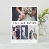 シンプルタイプライター文字結婚の感謝 |写真4 サンキューカード (スタンド正面)