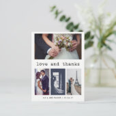 シンプルタイプライター文字結婚の感謝 |写真4 ポストカード (スタンド正面)