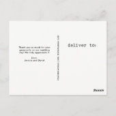 シンプルタイプライター文字結婚の感謝 |写真4 ポストカード (裏面)