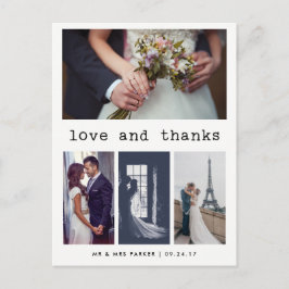 シンプルタイプライター文字結婚の感謝 |写真4 ポストカード
