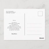 シンプルタイプライター新生児導入写真 ポストカード (裏面)