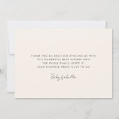 シンプルタイプライター赤ちゃんシャワーサンキューカード サンキューカード (裏面)