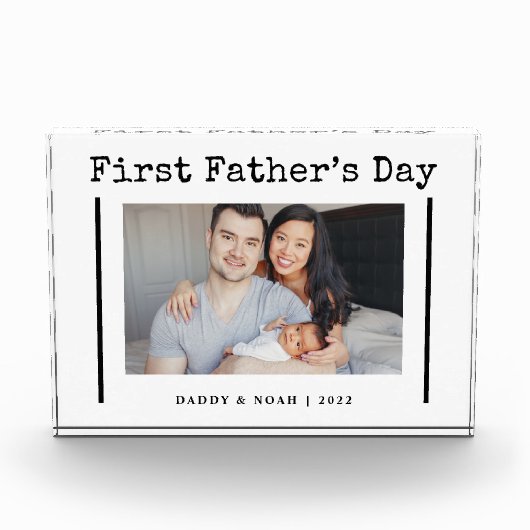 シンプルタイプライタ文字 |父の日の写真 フォトブロック (正面)