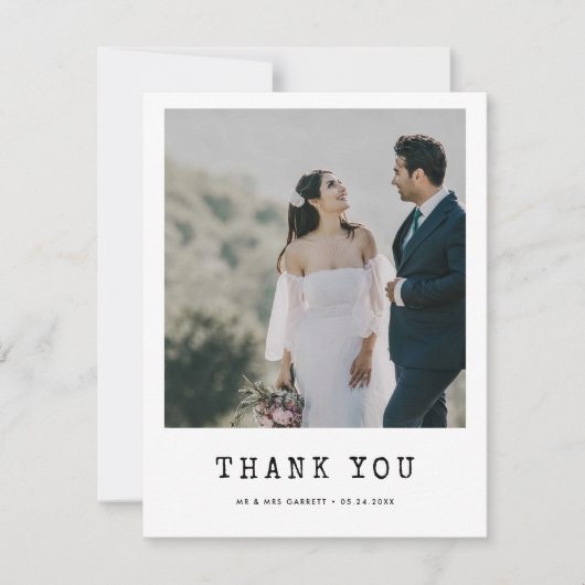 シンプルタイプ結婚ターの写真サンキューカード 案内状 (正面)