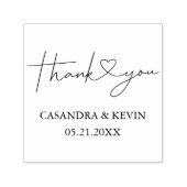 シンプルタイポグラフィありがとうスクリプトハート結婚 セルフインキングスタンプ (デザイン)