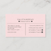 シンプルタイポグラフィかわいらしハートメイクアップアーティスト 名刺 (裏面)